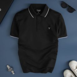 Áo polo trơn bo kẻ thêu logo ngực GSTP048